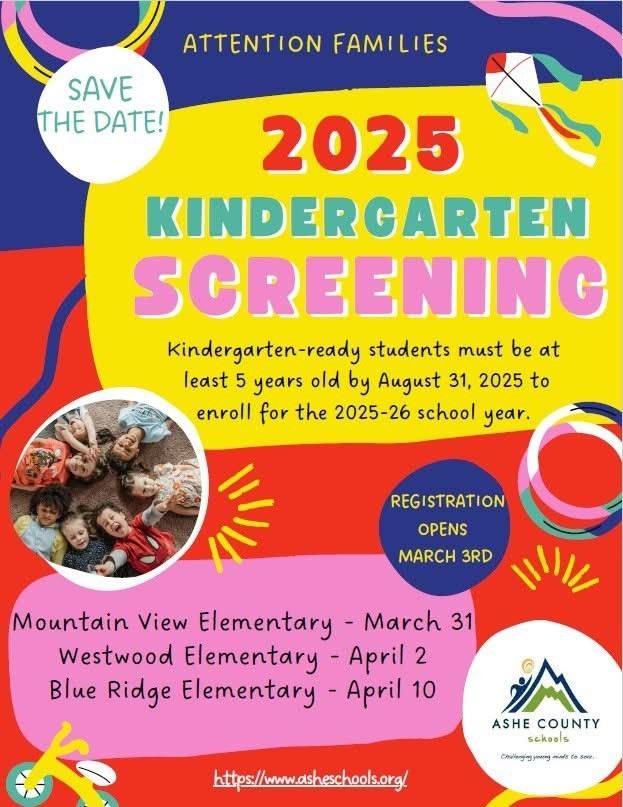  Kindergarten screening dates 
